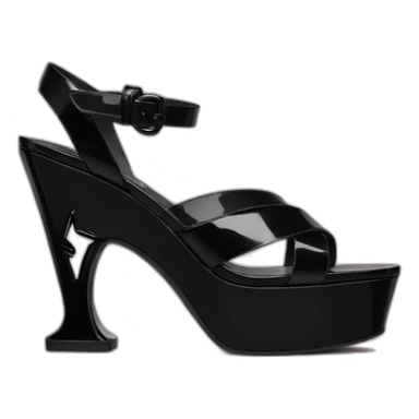 Ysl TRIBUTE heel SANDAL black PATENT LEATHER sticker
