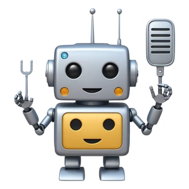 robot with classic boxy head and antenna, emoji style sticker