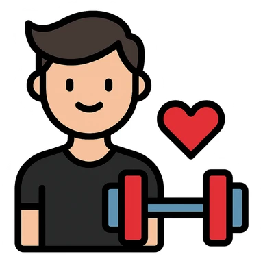 Remove all yellow color from the icon, keep the gym lover theme, maintain icon style, keep the rest of the colors vibrant and clear. sticker
