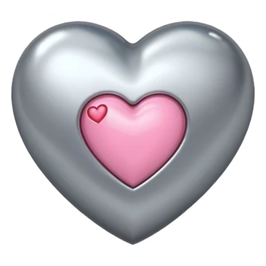 silver heart with one pink mini heart inside of it  sticker