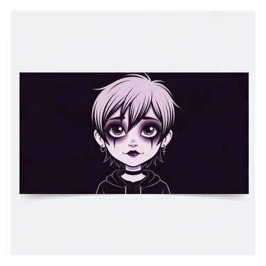 emo banner, cute, expressive, minimal, variation 2 sticker