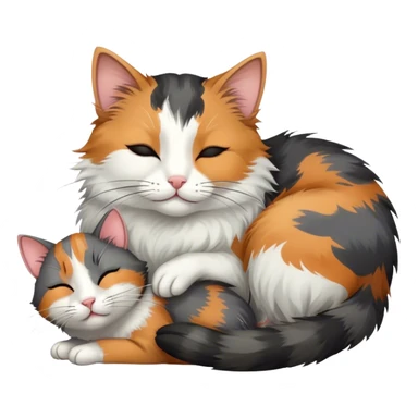 Cat sleeping with rat sticker