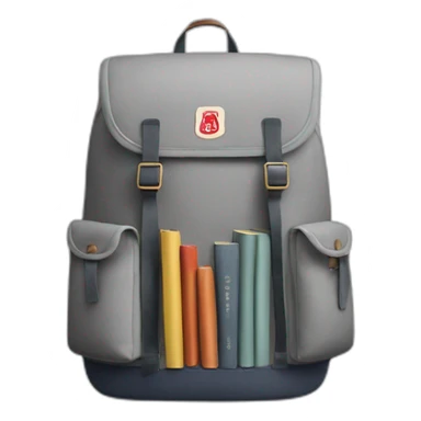 FJÄLLRÄVEN GRAY BACKPACK WITH BOOKS INSIDE sticker