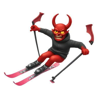 Devil on skis sticker