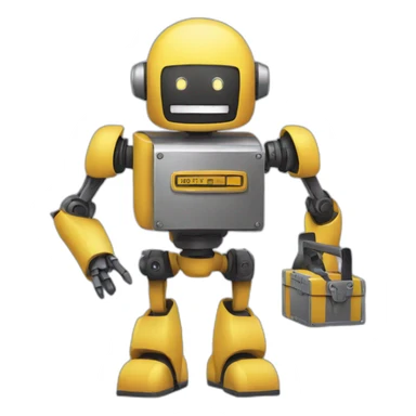 robot holding a toolbox sticker