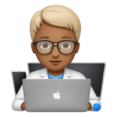 technologist with laptop sticker