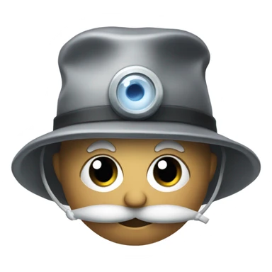 Foley catheter with eyes and a hat sticker