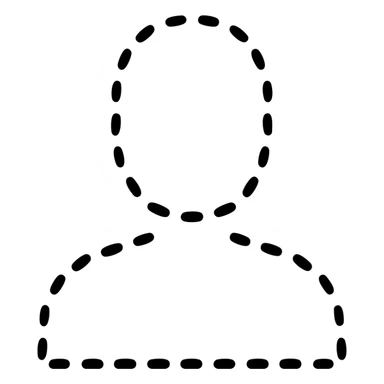 dashed outline of a person icon for nobody, outline style sticker