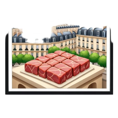  paris art gallery SPAM meat city landscape  sticker