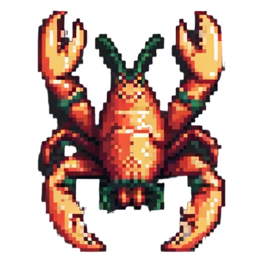 detailed lobster with raised claws sticker