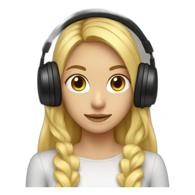 she blond developer has headphones with black cat ears sticker