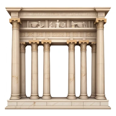 The Library of Celsus Landmark Emoji – Depicting its marble facade, carved columns, and statues. sticker