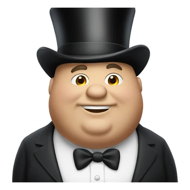 Fat guy in a top hat sticker