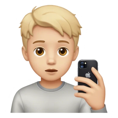 curios boy taking picture with his phone sticker