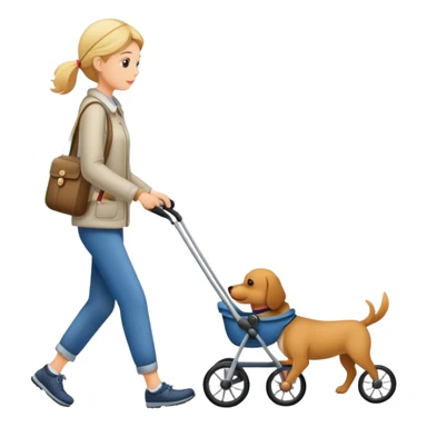 walking dog with stroller sticker
