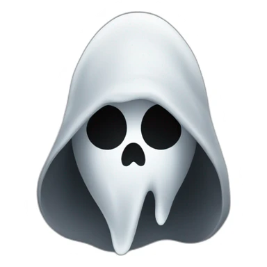 A ghost face wearing a black beanie cap sticker