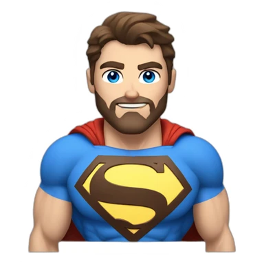 Superman Blue Eyes Brown Beard Muscle sticker