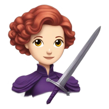 Audrey fleurot in purple with sword sticker