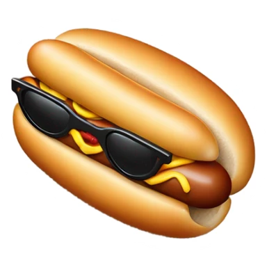 A hot dog wearing glasses sticker