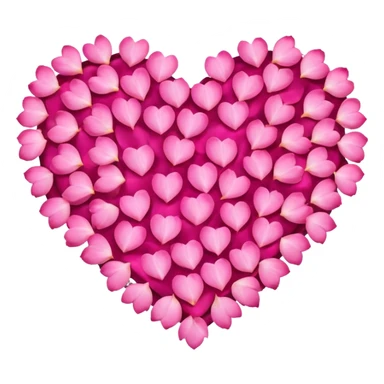 heart made of pink rose petals, delicate and romantic sticker