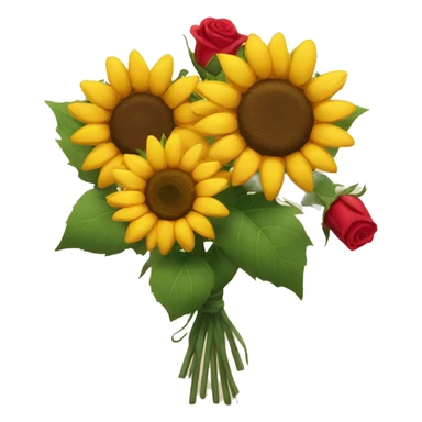 Sunflower and rose bouquet sticker
