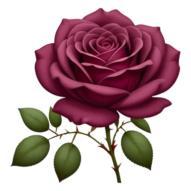 A dark Mauve red romantic Rose with some petals sticker