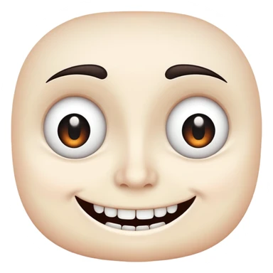 Smiling face with creepy eyes and eyebrows  sticker