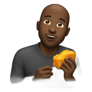 A black man eating nugget sticker