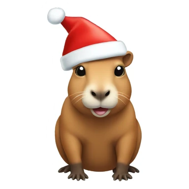 Capybara wearing santa hat  sticker