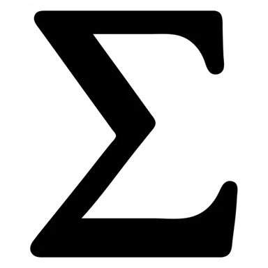 bold and simple sigma symbol icon sticker