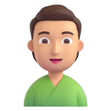 3D emoji of a modern Thai man, just the face, casual hairstyle, friendly expression sticker