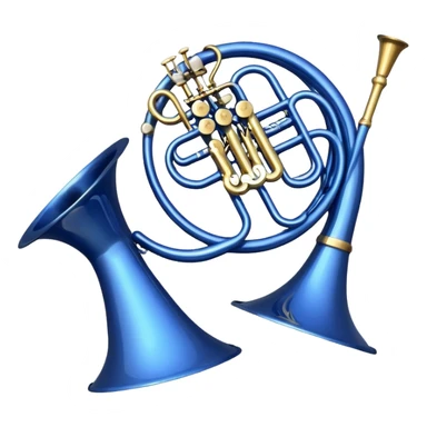 Blue french horn sticker