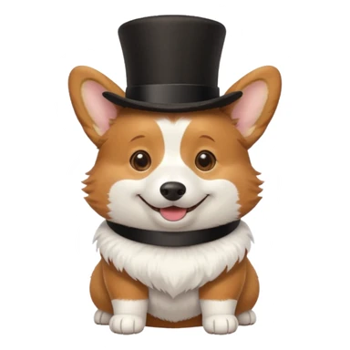 Corgi with top hat sticker