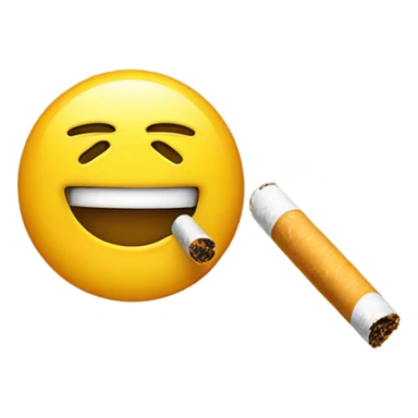 Yellow face with a rolled cigarette next to face sticker