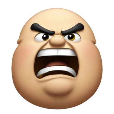 angry fat man yelling sticker