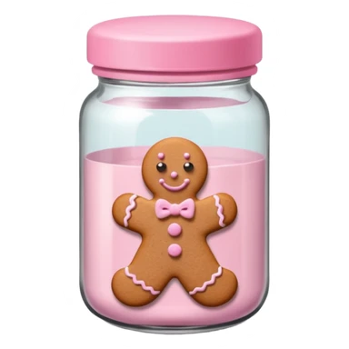 pastel pink christmas gingerbread cookies in jar with pink lid  sticker
