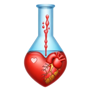 Heart emoji with things of laboratory  separados sticker
