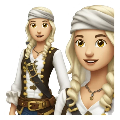 White skinned brunette hair Pirate 20 years old lookin  sticker