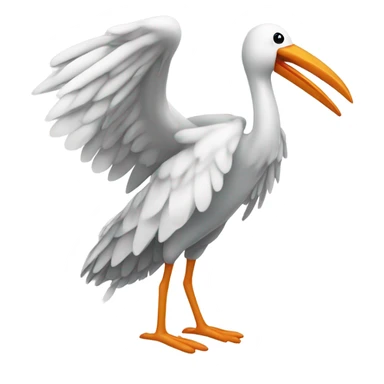 Stork with baby sticker