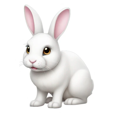 A cute white bunny with a light pink nose sticker