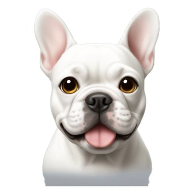 A white French Bulldog  sticker