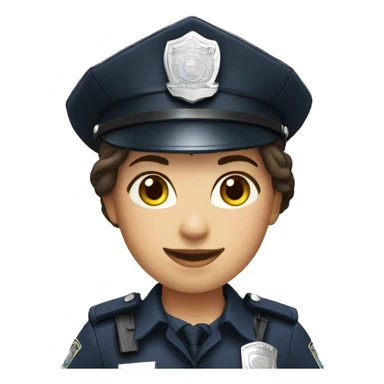 A police woman, white skin, happy sticker