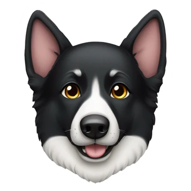Black German shepherd dog with half a white face  sticker