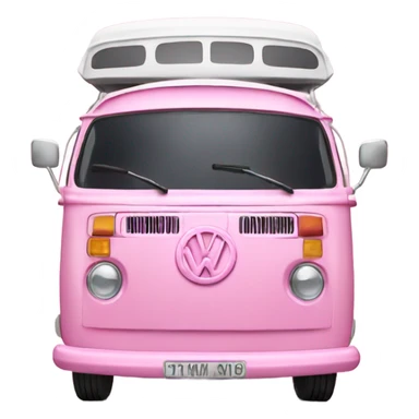 pink VW CAMPER from a font view  sticker