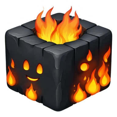cubes of burning coal sticker