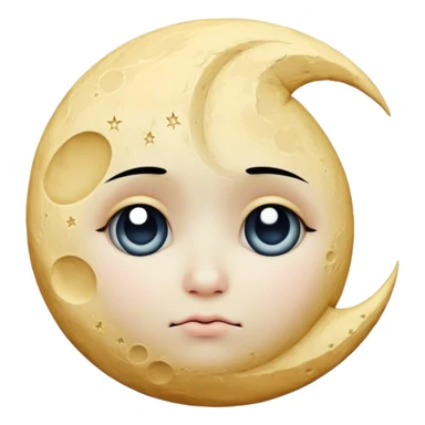 emo moon with a sad face sticker