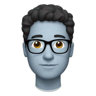 a nerdy man with black hair and glasses sticker
