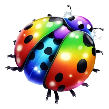 rainbow lady bug with sparkle sticker