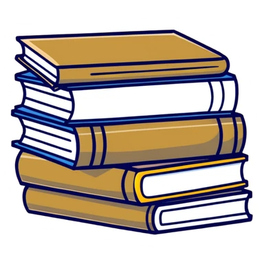 Stack of khaki books sticker