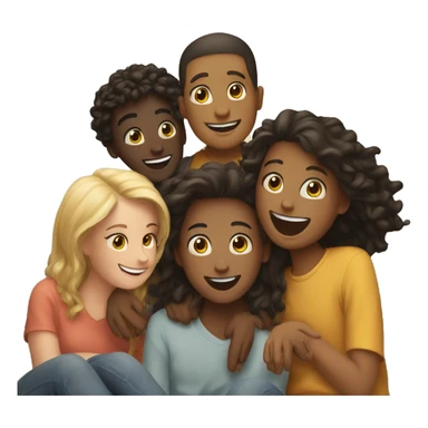 happy friends indoors together sticker